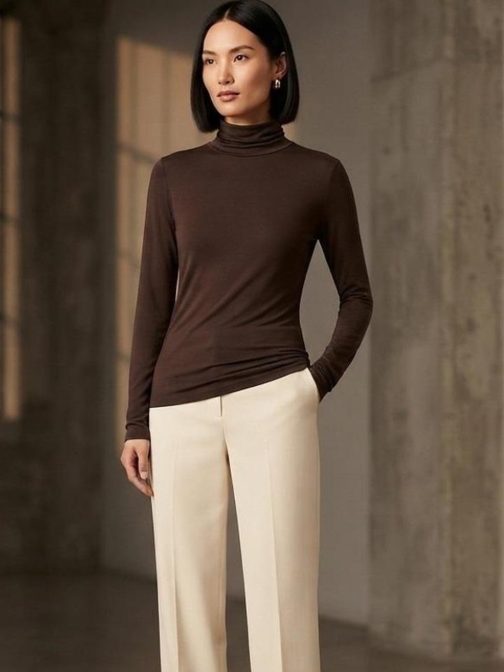 Merona Women’s Rich Chocolate Brown Turtleneck Sweater!